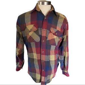 C.E. Schmidt Workwear Multicolor Plaid Check Color Block Shacket Shirt Jacket M